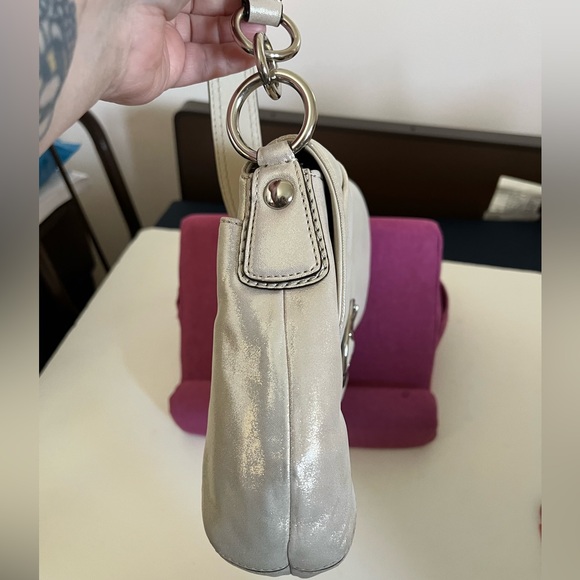 Coach Shoulder Bag in Metallic Gold/Silver - Picture 8 of 12